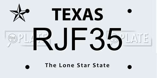 RJF35 Texas License Plate