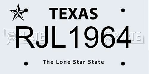 RJL1964 Texas License Plate