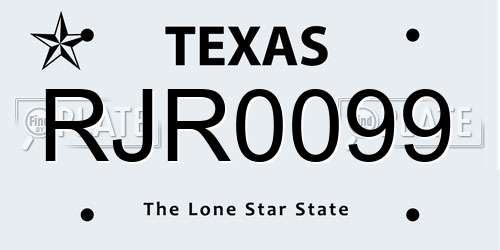 RJR0099 Texas License Plate