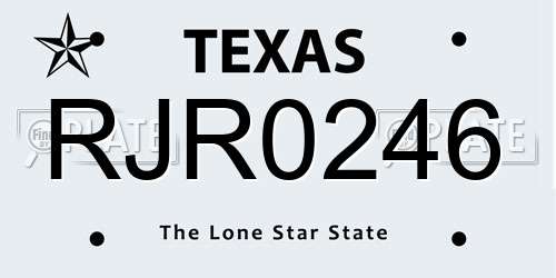 RJR0246 Texas License Plate