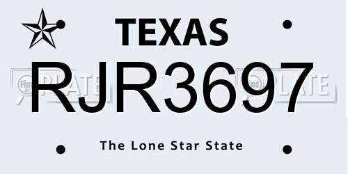 RJR3697 Texas License Plate