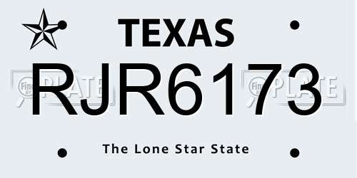 RJR6173 Texas License Plate