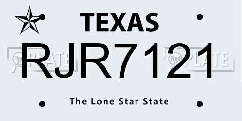 RJR7121 Texas License Plate
