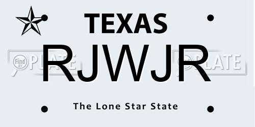 RJWJR Texas License Plate