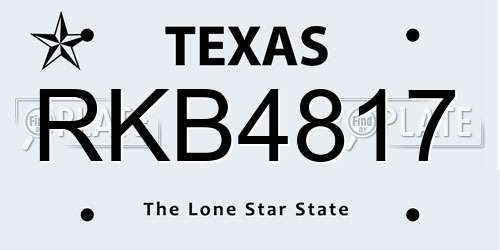 RKB4817 Texas License Plate