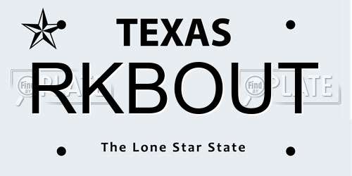 RKBOUT Texas License Plate