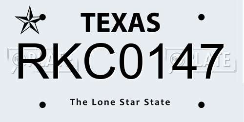 RKC0147 Texas License Plate