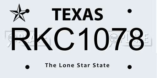 RKC1078 Texas License Plate