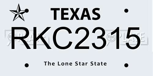 RKC2315 Texas License Plate