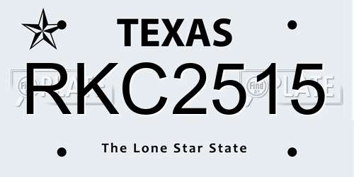 RKC2515 Texas License Plate