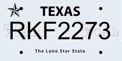 RKF2273 Texas License Plate