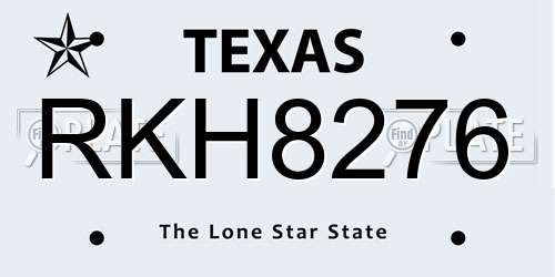 RKH8276 Texas License Plate