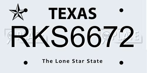 RKS6672 Texas License Plate