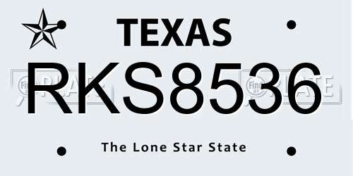 RKS8536 Texas License Plate