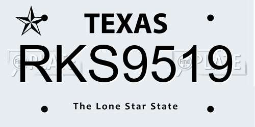 RKS9519 Texas License Plate