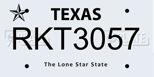 RKT3057 Texas License Plate