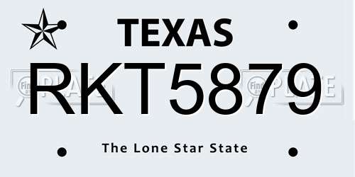 RKT5879 Texas License Plate
