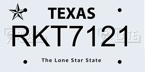 RKT7121 Texas License Plate