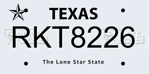 RKT8226 Texas License Plate