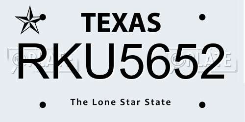 RKU5652 Texas License Plate