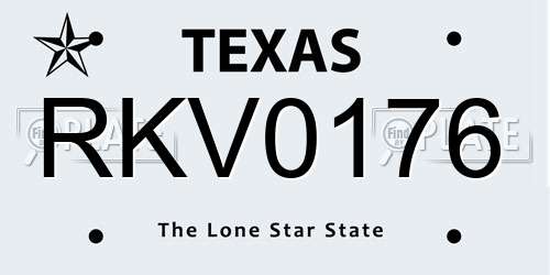RKV0176 Texas License Plate
