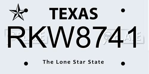 RKW8741 Texas License Plate
