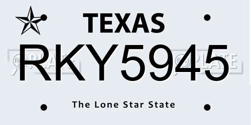 RKY5945 Texas License Plate