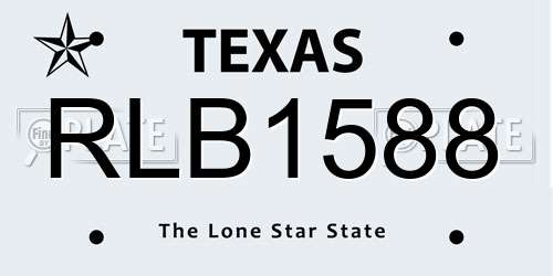 RLB1588 Texas License Plate
