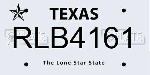 RLB4161 Texas License Plate