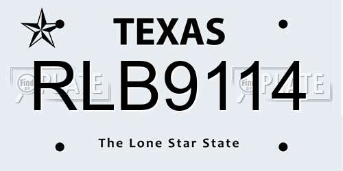 RLB9114 Texas License Plate