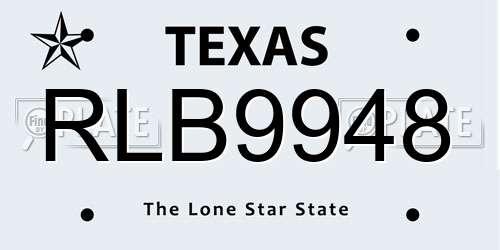 RLB9948 Texas License Plate