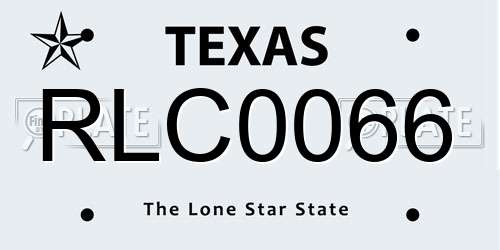 RLC0066 Texas License Plate
