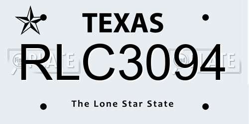 RLC3094 Texas License Plate
