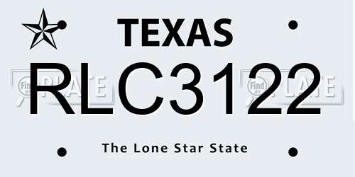 RLC3122 Texas License Plate