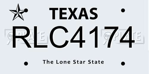 RLC4174 Texas License Plate