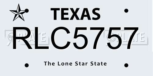 RLC5757 Texas License Plate