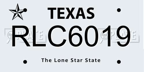 RLC6019 Texas License Plate