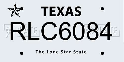 RLC6084 Texas License Plate