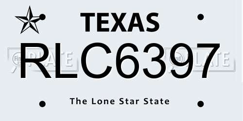 RLC6397 Texas License Plate