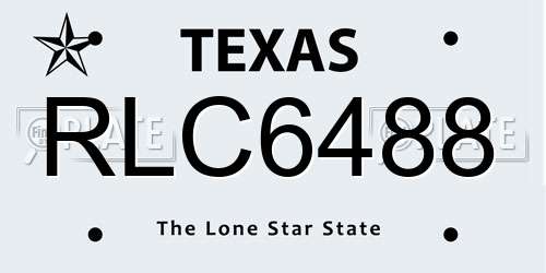 RLC6488 Texas License Plate