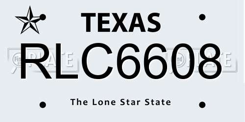 RLC6608 Texas License Plate
