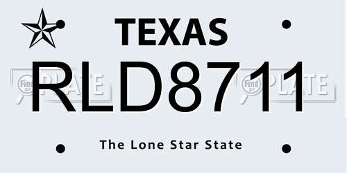 RLD8711 Texas License Plate