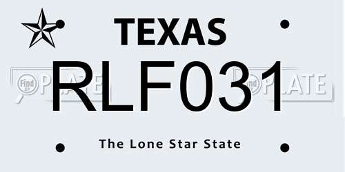 RLF031 Texas License Plate