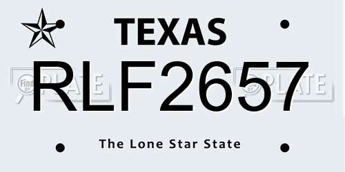 RLF2657 Texas License Plate