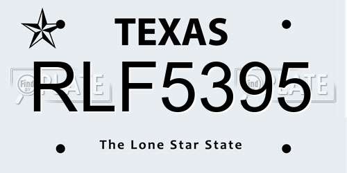 RLF5395 Texas License Plate