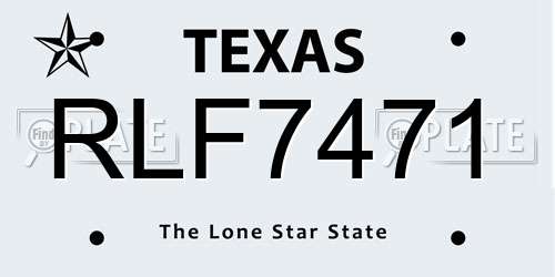 RLF7471 Texas License Plate