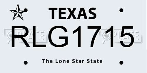 RLG1715 Texas License Plate