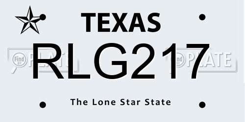 RLG217 Texas License Plate