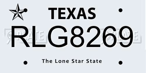 RLG8269 Texas License Plate