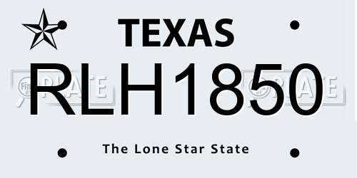 RLH1850 Texas License Plate